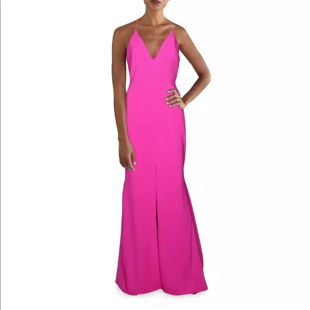 NWT Aidan by Aidan Mattox Crepe Dress Gown, Pink, Sz 10